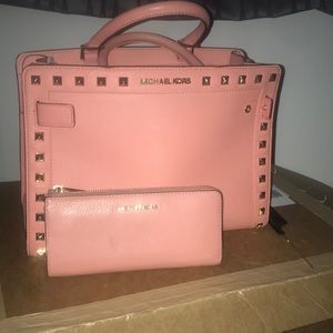 Pink Michael Kors purse & wallet